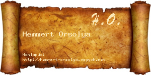 Hemmert Orsolya névjegykártya